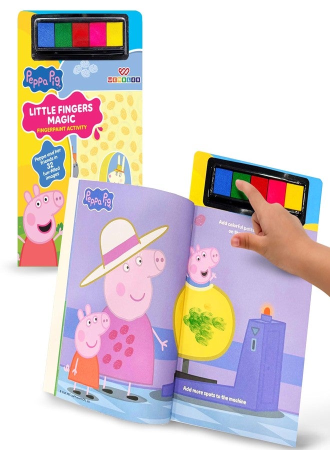 ويمبلي كتاب ويمبلي للتلوين والرسم بالأصابع لشخصية بيبا بيج، مع 5 ألوان حبر للرسم بالأصابع، مناسب للأولاد والبنات من عمر 3 إلى 6 سنوات فما فوق. ألوان غير سامة، سهلة التنظيف، قابلة للغسل. هدية مثالية لأعياد الميلاد. - Image 1